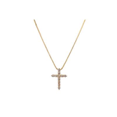 Ασημένιο Κολιέ με Σταυρό και Πέτρες 925