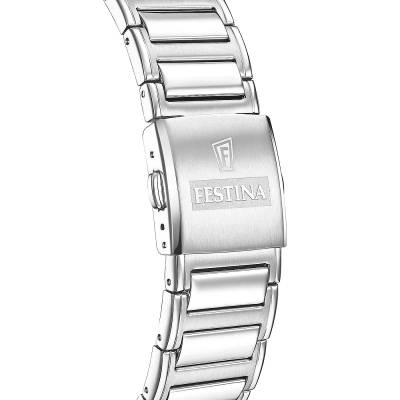 Ανδρικό Ρολόι Festina με Χρονόμετρο σε Ασημί Μπρασελέ F20560/6