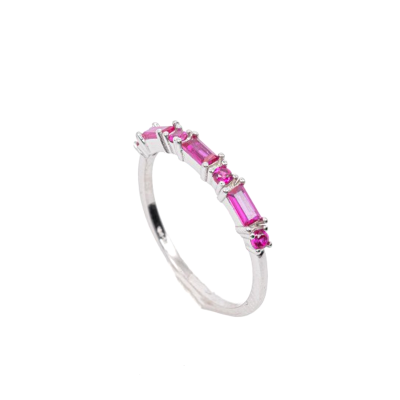 Ασημένιο Δαχτυλίδι Ροζ  Πέτρες Ζιργκόν