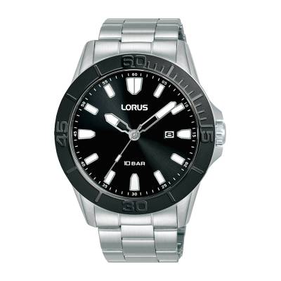 LORUS Sports Ανδρικό με Μαύρο Κάντράν και Μπρασελέ RH945QX9