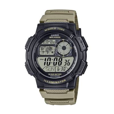 Casio Ψηφιακό Ρολόι με Χακί Λουράκι AE-1000W-5AVEF