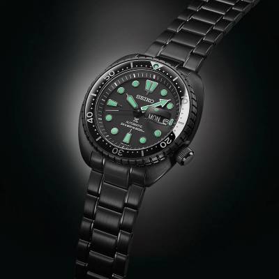 Ανδρικό SEIKO Prospex Black Series 'Night Vision' Turtle Diver Automatic
