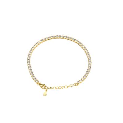 Ασημένιο Βραχιόλι Επιχρυσωμένο  Ριβιέρα με Πέτρες Ζιργκόν 925