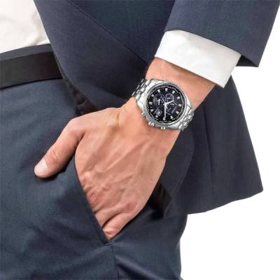 CITIZEN Eco-drive με Ασημί Μπρασελέ AT9030-55L