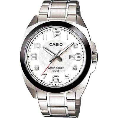 Casio με Λευκό Καντράν και Μπρασελέ MTP-1340D-7AV