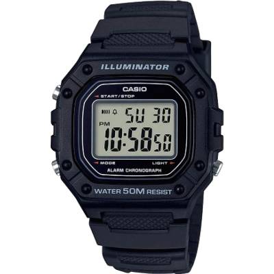 Casio Ψηφιακό Ρολόι Μαύρο Λουράκι W-218H-1AVEF