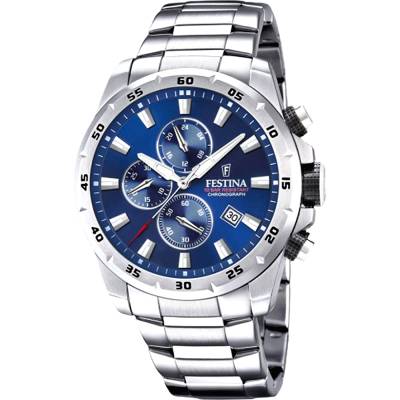 Ανδρικό Ρολόι Festina Chrono Sport με Ασημί Μπρασελέ F20463/2