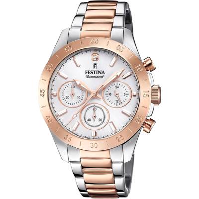 Ρολόι Festina Diamond Δίχρωμο F20398/1 + Δώρο Βραχιόλι