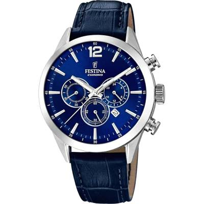 Festina Ρολόι Χρονογράφος με Δερμάτινο Λουράκι F20542/2