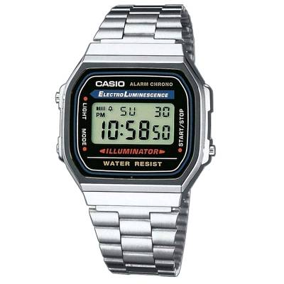 Casio Vintage Iconic με Ασημί Μπρασελέ A-168WA-1YES