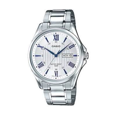 Casio Ρολόι Μπαταρίας με Ασημί Μεταλλικό Μπρασελέ MTP-1384D-7A2V