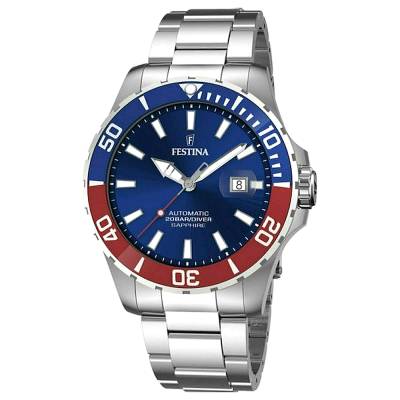 Αυτόματο Ρολόι Festina Diver με Ασημί Μπρασελέ F20531/5