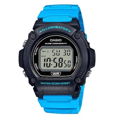 Casio Ρολόι Collection με Λουράκι σε Μπλε χρώμα W-219H-2A2VEF