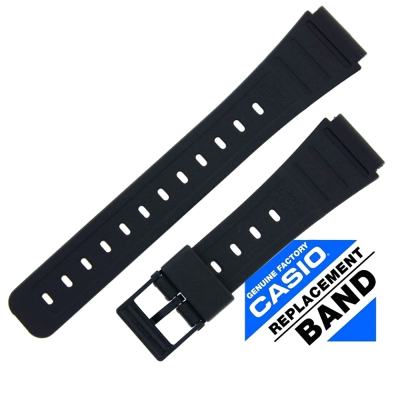 Casio Καουτσούκ Λουράκι Μαύρο 18mm W-59