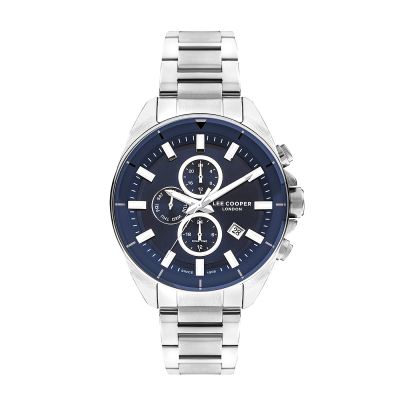 Lee Cooper με Ασημί Μπρασελέ και Μπλε Καντράν LC07830.390