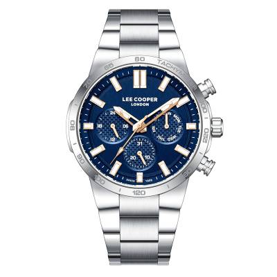 Ανδρικό Ρολόι Lee Cooper με Ασημί Μπρασελέ και Μπλε Καντράν LC08293.390