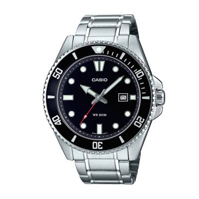 Casio Ρολόι Μπαταρίας με Ασημί Μπρασελέ 20atm MDV-107D-1A1VEF