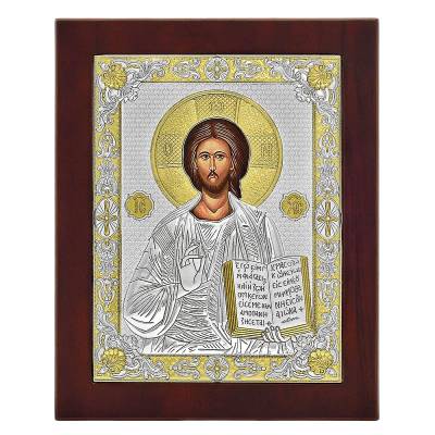 Εικόνα Princesilvero Χριστός του Θεού Σοφία σε Καφέ Ξύλο 18x22cm MA/E1807BX