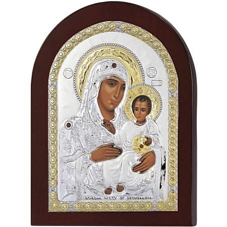 Ασημένια Εικόνα Prince Silvero "Παναγία η Ιεροσολυμίτισσα" 10Χ14cm" MA/E1102DX