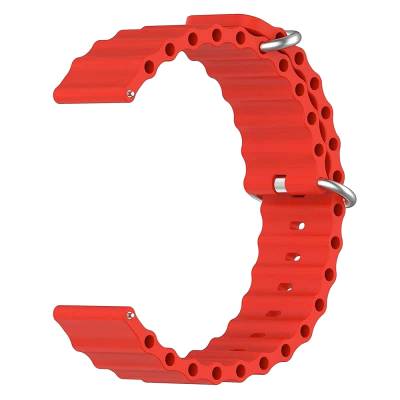 Λουράκι Σιλικόνης 16mm για Smartwatch σε Κόκκινο Χρώμα 8865RD