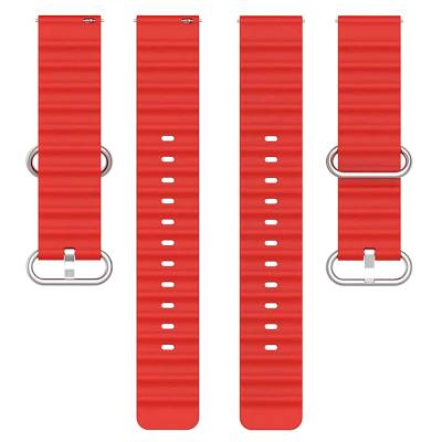 Λουράκι Σιλικόνης 16mm για Smartwatch σε Κόκκινο Χρώμα 8865RD