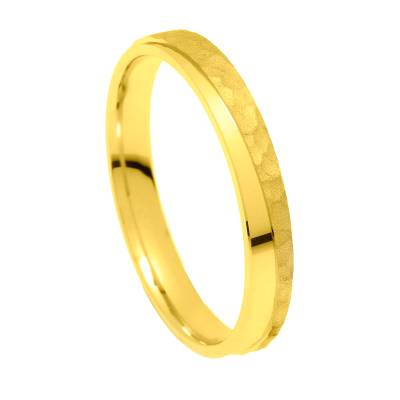 Βέρα Γάμου Σφυρήλατη σε Κίτρινο Χρυσό 14K