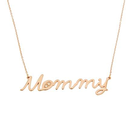 Κολιέ Mommy με Διαμάντια 0.08ct 14 Καράτια