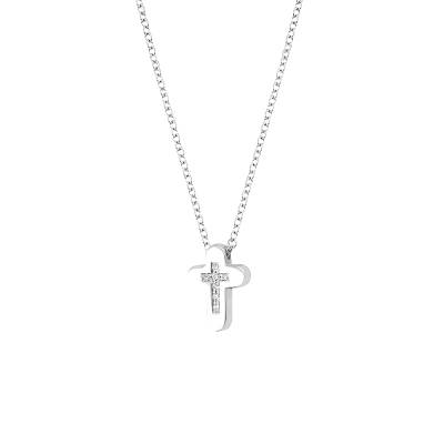 Χρυσό Κολιέ με Σταυρό και Διαμάντια DI=0.028ct 14Κ ΧΚ4820