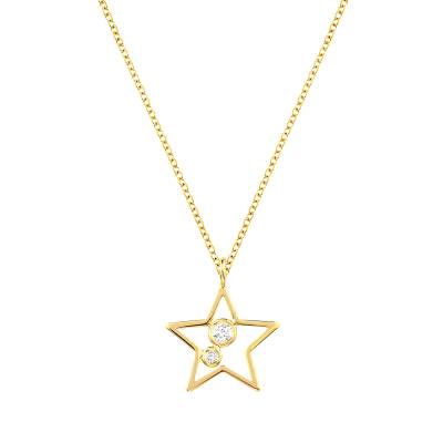 Χρυσό Κολιέ Ekan με "Αστέρι" 14 Καράτια με Διαμάντια ΧΚ4975
