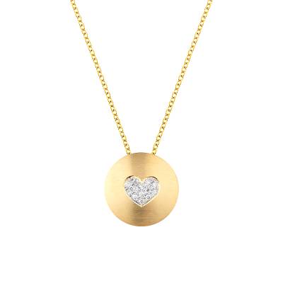 Χρυσό Κολιέ Ekan με Καρδιά  και Διαμάντια 0,052ct ΧΚ5033